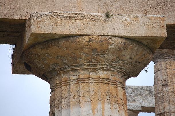 Capitello dorico d una colonna del tempio di Apollo a Siracusa