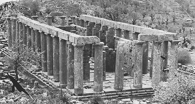 Tempio in una foto vecchia